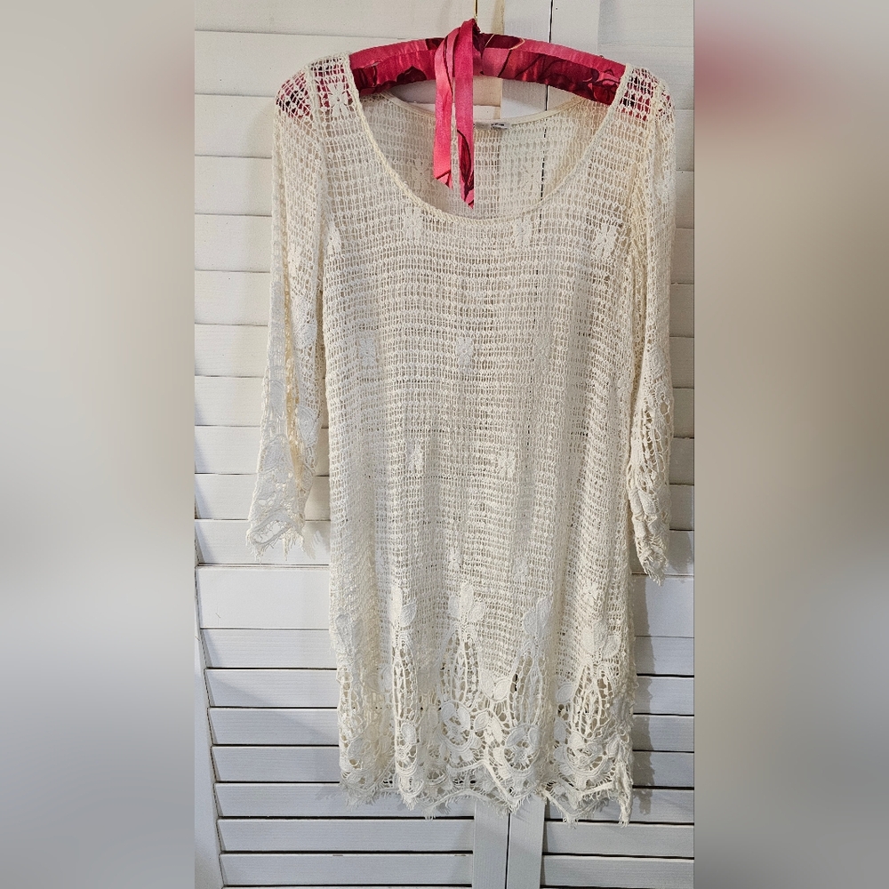 White Crochet women's dress